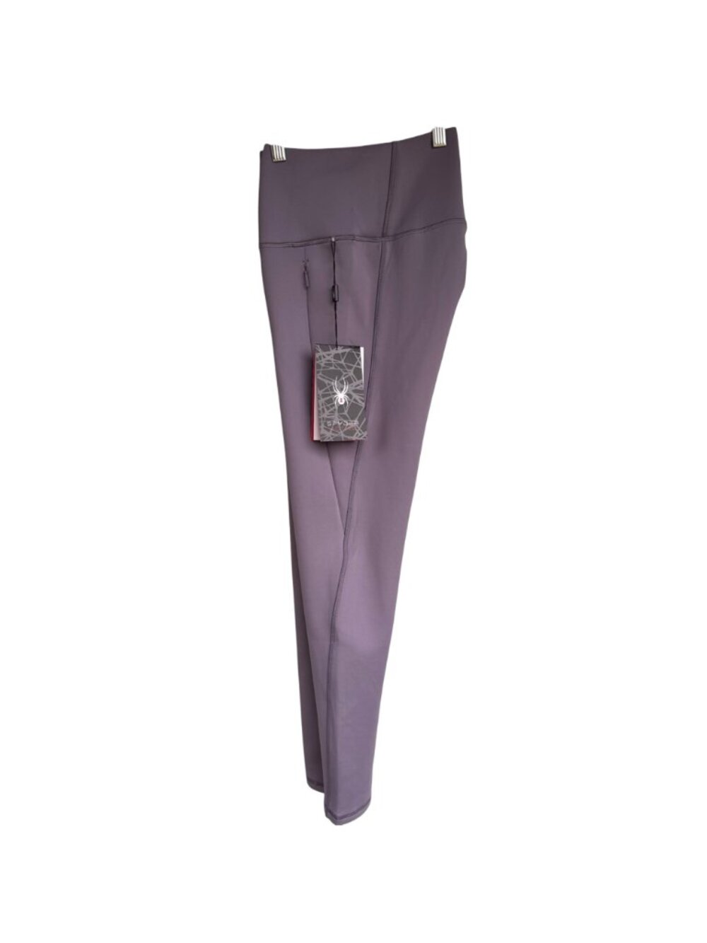 Spyder Ladies Active Fleece Leggings Medium Purple High Waist SP6035 Zip Pockets - Picture 10 of 16